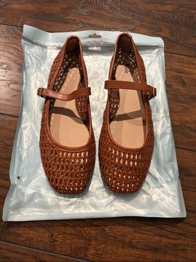 Woven Mary Jane Flats